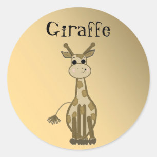 Cartoon Giraffe Ronde Sticker