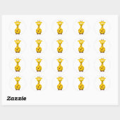 Cartoon Giraffe Ronde Sticker (Vel)