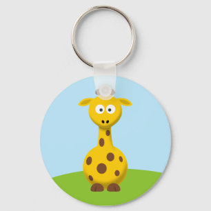 Cartoon Giraffe Sleutelhanger