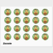 Cartoon Giraffe Stickers - Zoo Dieren (Vel)