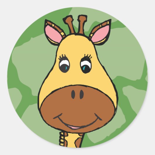 Cartoon Giraffe Stickers - Zoo Dieren (Voorkant)