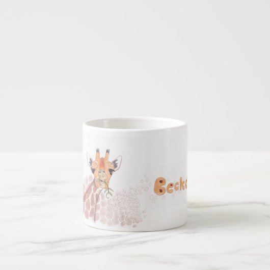 cartoon Giraffe tekening Espresso Kop (Voorkant)