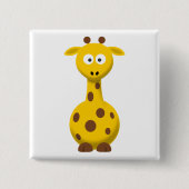 Cartoon Giraffe Vierkante Button 5,1 Cm (Voorkant)