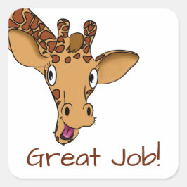 Cartoon Giraffe  Vierkante Sticker