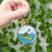 Cartoon giraffe zee kajakken sleutelhanger (Hand)
