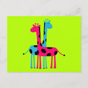 Cartoon Giraffes Briefkaart