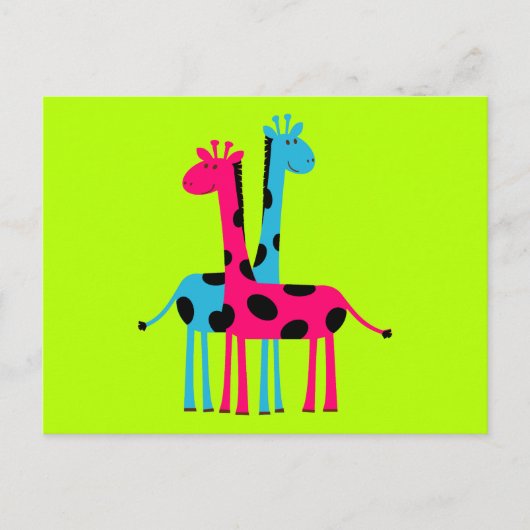 Cartoon Giraffes Briefkaart (Voorkant)