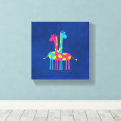 Cartoon Giraffes Canvas Afdruk (Insitu (Houten vloer))