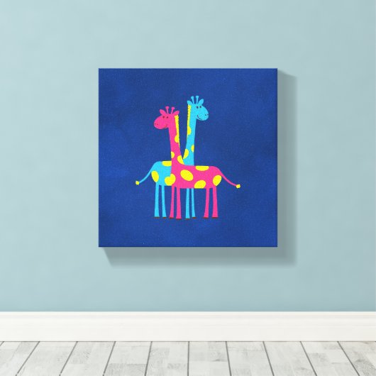 Cartoon Giraffes Canvas Afdruk (Insitu (Houten vloer))