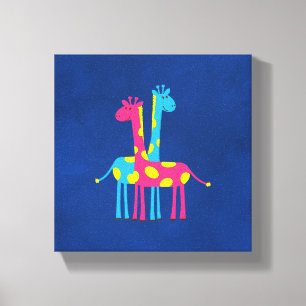 Cartoon Giraffes Canvas Afdruk