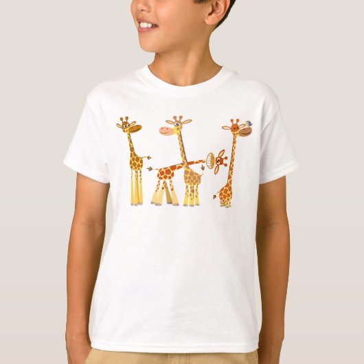 Cartoon Giraffes: Het herder kinderen T-shirt (Voorkant)