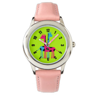 Cartoon Giraffes Horloge