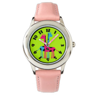 Cartoon Giraffes Horloge