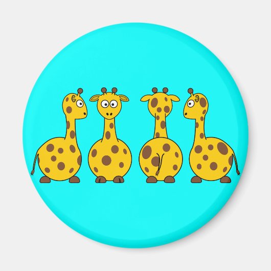 Cartoon Giraffes magneet (Voorkant)