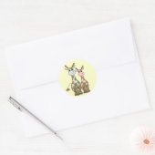 Cartoon Giraffes Ronde Sticker (Envelop)