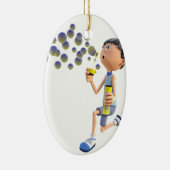 Cartoon Girl Blowbelles Keramisch Ornament (Rechts)