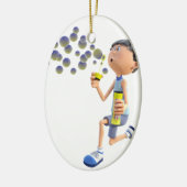 Cartoon Girl Blowbelles Keramisch Ornament (Links)