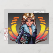 Cartoon Girl Briefkaart (Voorkant / Achterkant)