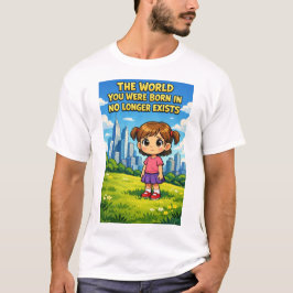 Cartoon Girl Lost Innocence Past vs Future Graphic T-shirt