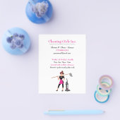 Cartoon Girl met Mop House Cleaning Service Flyer (Enkel)