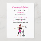 Cartoon Girl met Mop House Cleaning Service Flyer (Voorkant)
