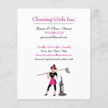 Cartoon Girl met Mop House Cleaning Service