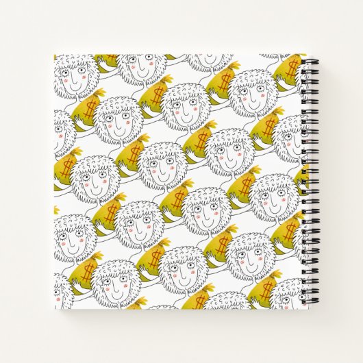 Cartoon Girl Money Pattern Name Budgeting Journal Notitieboek (Achterkant)