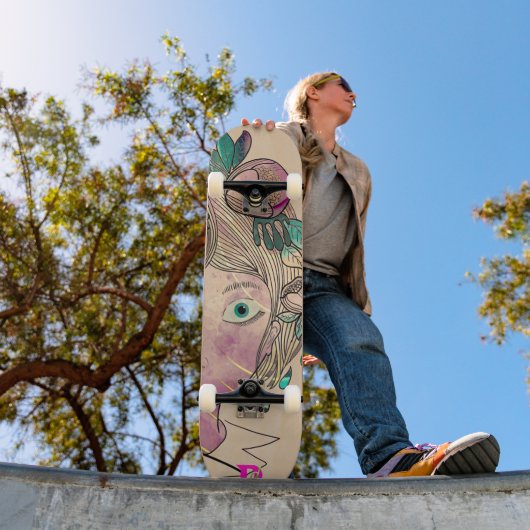 Cartoon Girls Face Dd Brand Skateboard (Buiten 1)