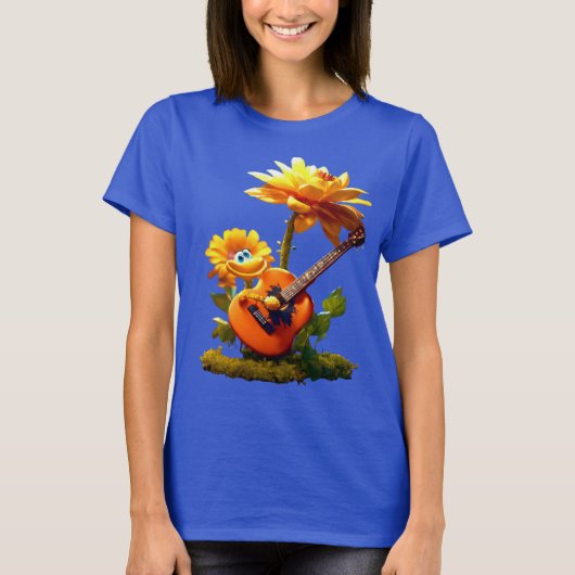 Cartoon Gitaar T-shirt - Stickers Illustratie (Voorkant)