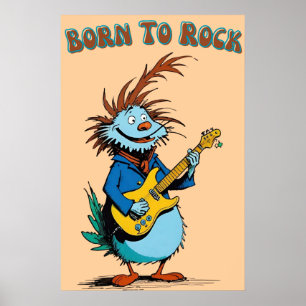Cartoon-gitarist Poster