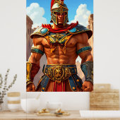 Cartoon Gladiator Poster (Keuken)