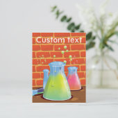 Cartoon Glass Science-apparatuur op een bank Briefkaart (Staand voorkant)