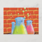 Cartoon Glass Science-apparatuur op een bank Briefkaart (Voorkant)