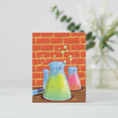 Cartoon Glass Science-apparatuur op een bank Briefkaart (Staand voorkant)