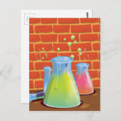 Cartoon Glass Science-apparatuur op een bank Briefkaart (Voorkant / Achterkant)