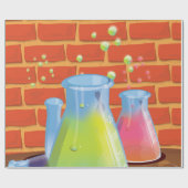 Cartoon Glass Science-apparatuur op een bank Cadeaupapier (Vlak)