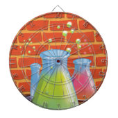 Cartoon Glass Science-apparatuur op een bank Dartbord (Voorkant)