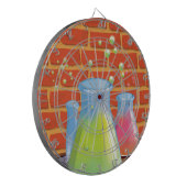 Cartoon Glass Science-apparatuur op een bank Dartbord (Voorkant Links)