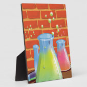 Cartoon Glass Science-apparatuur op een bank Fotoplaat (Zijkant)