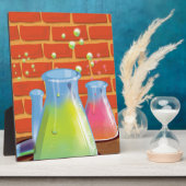 Cartoon Glass Science-apparatuur op een bank Fotoplaat (Zijkant)