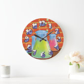 Cartoon Glass Science-apparatuur op een bank Grote Klok (Huis)