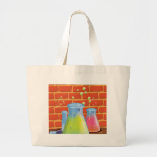 Cartoon Glass Science-apparatuur op een bank Grote Tote Bag
