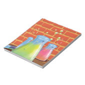 Cartoon Glass Science-apparatuur op een bank Notitieblok (Linkerzijde)