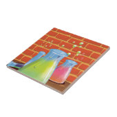 Cartoon Glass Science-apparatuur op een bank Tegeltje (Zijkant)