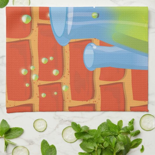 Cartoon Glass Science-apparatuur op een bank Theedoek (Gevouwen)