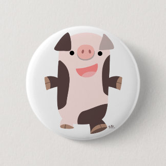 Cartoon glimlachen knop Varkens Ronde Button 5,7 Cm