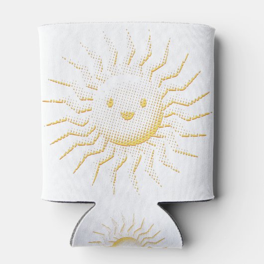 Cartoon glimlachen Sun Face Blikjeskoeler (Achterkant)