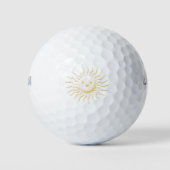 Cartoon glimlachen Sun Face Golfballen (Voorkant)