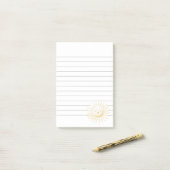 Cartoon glimlachen Sun Face Lined Post-it® Notes (Op bureau)