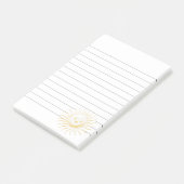 Cartoon glimlachen Sun Face Lined Post-it® Notes (Schuin)